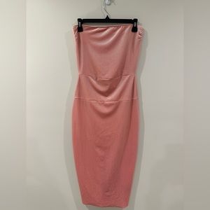 Norma Kamali Pink Velvet Strapless Dress